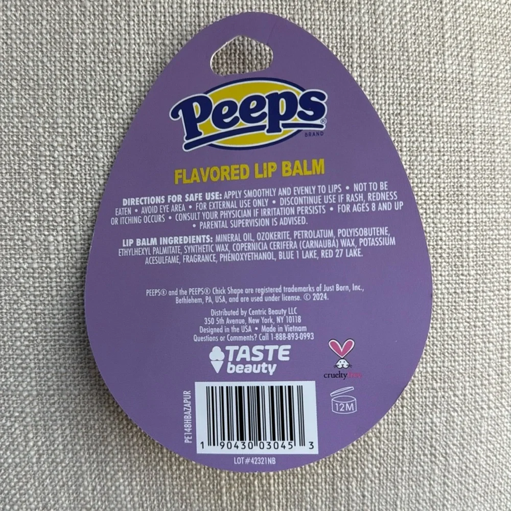 Peeps Flavored Lip Balm Set Assorted Flavors Set of 4